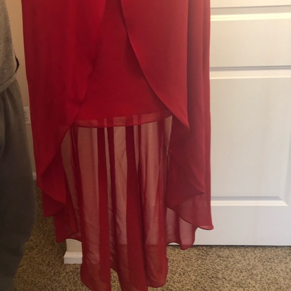 Red strapless bridesmaid dress - Picture 3 of 6